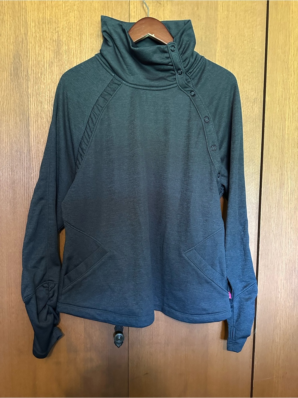 Ryka Dark Gray High Funnel Neck Pullover Hoodie